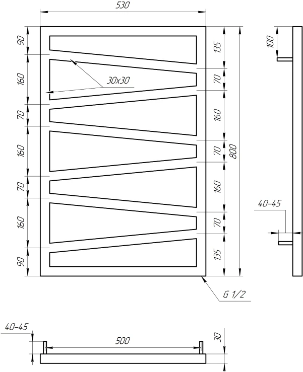 Рушникосушка Genesis Aqua Genesis 1200x530 Чорний - 6 фото