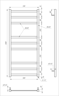 Рушникосушка Genesis Aqua Tristar 1200x530 Чорний - 5 фото