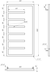Рушникосушка Genesis Aqua Combo 1000x530 Чорний - 2 фото