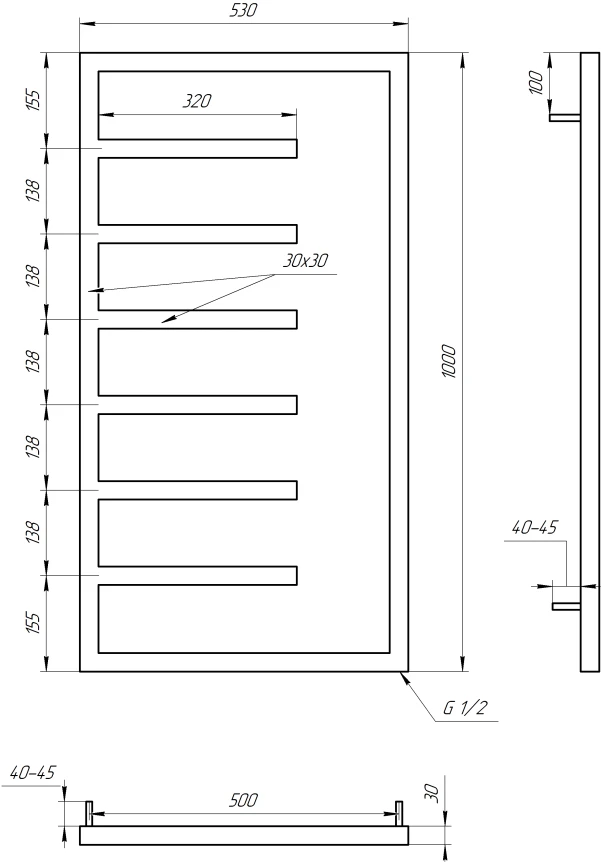 Рушникосушка Genesis Aqua Combo 1000x530 Чорний - 2 фото