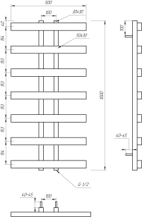 Рушникосушка Genesis Aqua Symmetry 1200x500 Чорний - 2 фото