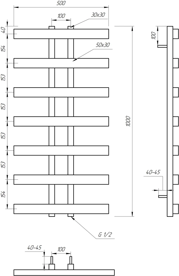 Рушникосушка Genesis Aqua Symmetry 1200x500 Чорний - 2 фото