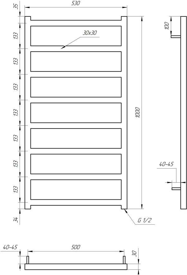 Рушникосушка Genesis Aqua Bud 1000x530 Чорний - 2 фото