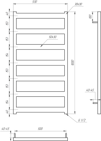 Рушникосушка Genesis Aqua Nova 1200x530 Чорний - 6 фото