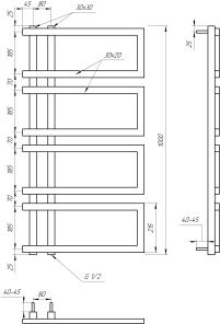 Рушникосушка Genesis Aqua Enzo 1200x500 Чорний - 3 фото