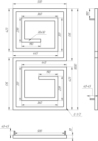 Рушникосушка Genesis Aqua Labyrinth 1000x530 Чорний - 3 фото