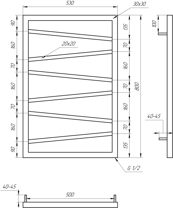 Рушникосушка Genesis Aqua Genesis DRY 1000x530 Чорний - 1 фото