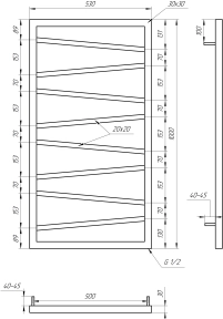 Рушникосушка Genesis Aqua Genesis DRY 1200x530 Чорний - 2 фото