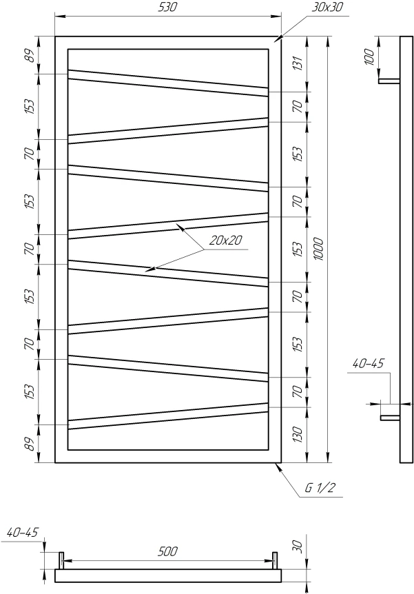 Рушникосушка Genesis Aqua Genesis DRY 1200x530 Чорний - 2 фото