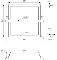 Рушникосушка Genesis Aqua One DRY 630x530 Чорний - 1 фото