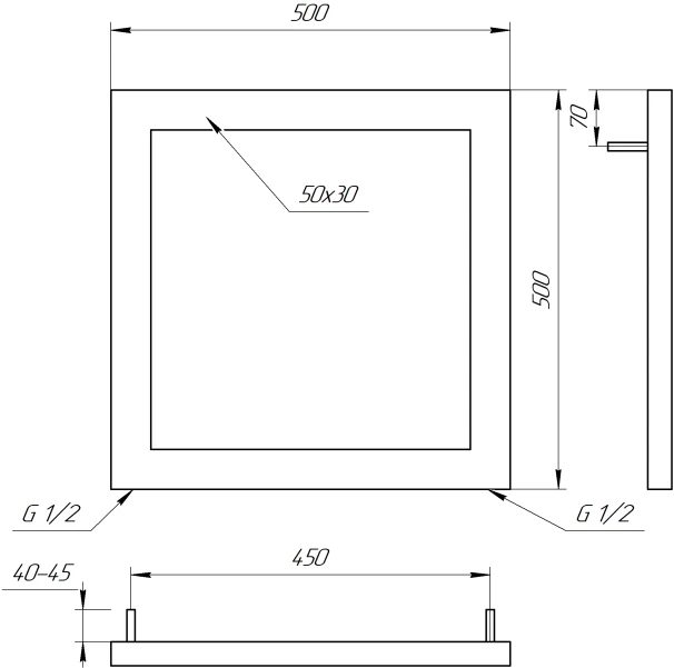 Рушникосушка Genesis Aqua Simple DRY 500x500 Чорний - 2 фото