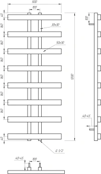 Рушникосушка Genesis Aqua Symmetry електричний 1200x500 - 3 фото