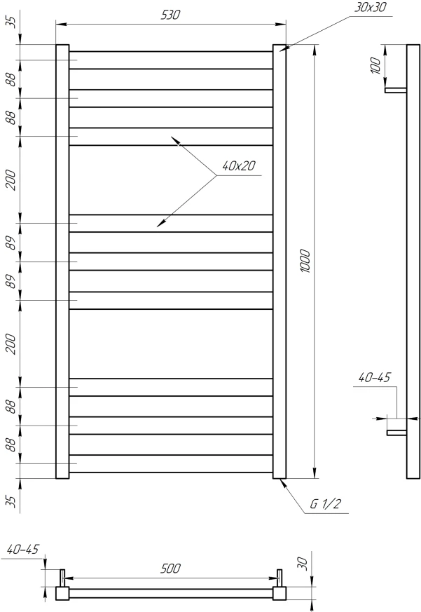 Рушникосушка Genesis Aqua Tristar flat електричний 800x530 - 5 фото