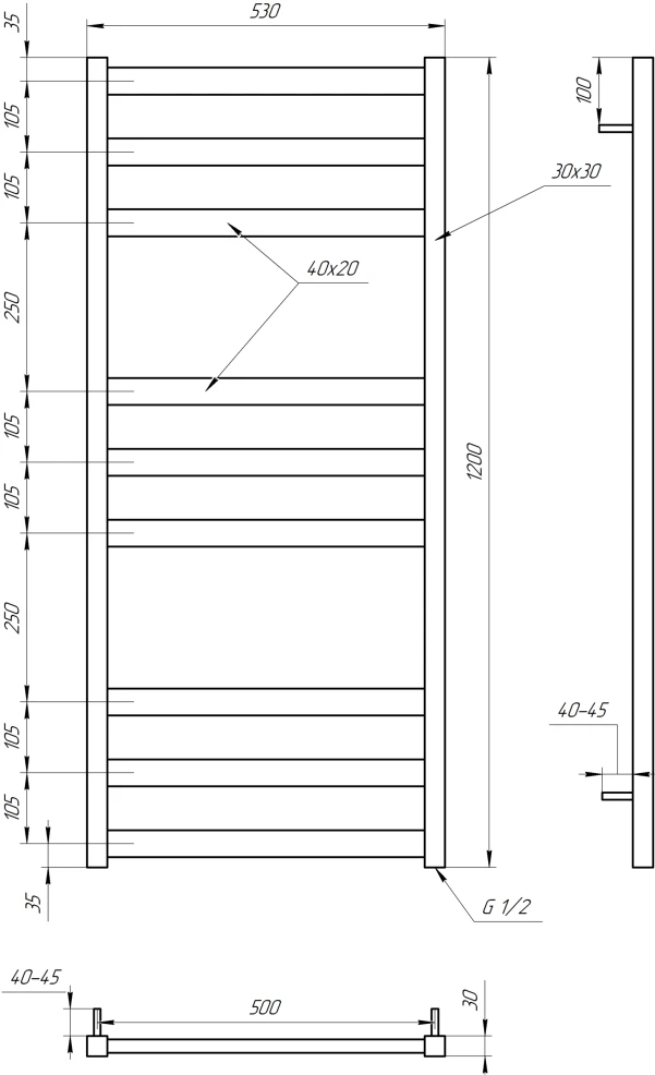 Рушникосушка Genesis Aqua Tristar flat електричний 800x530 - 3 фото