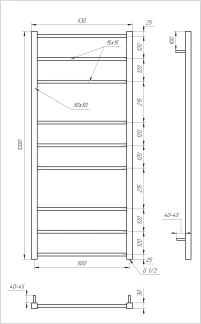 Рушникосушка Genesis Aqua Tristar Square електричний 800x530 - 3 фото
