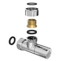 Кран кутовий Laris 1/2" - 3/4" Звичайний + ексцентрики 2шт. (LX-8202) - 3 фото