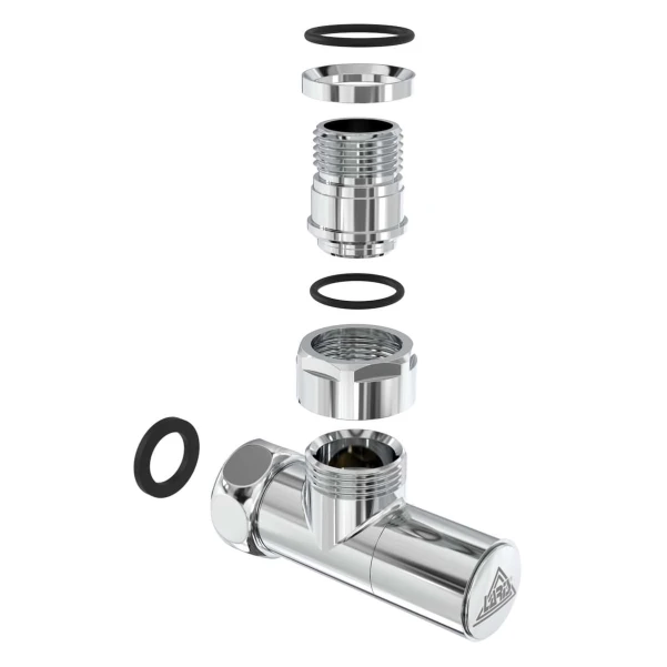 Кран кутовий Laris Звичайний 1/2" - 3/4" + ексцентрики 2шт. (LX-4701) - 3 фото