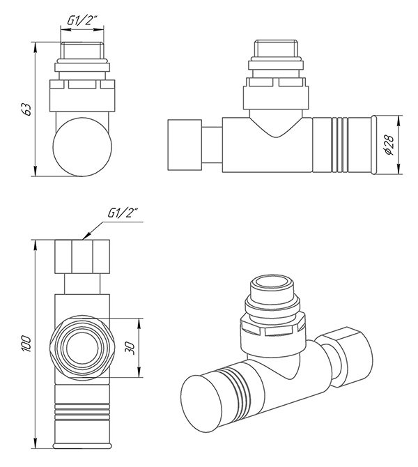 Кран кутовий Laris 1/2" - 1/2" Звичайний 2шт. (LX-4702)