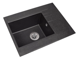 Кухонна мийка BODRUM 650 black shine - 2 фото