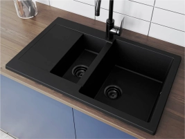 Кухонна мийка LAPAS black shine - 4 фото