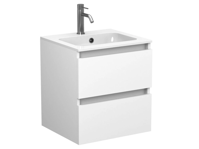 Тумба підвісна NATURA біла матова для умивальника DELLA 500