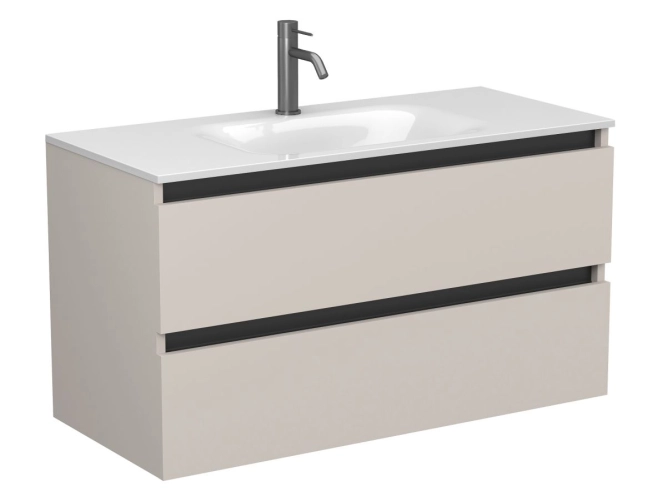 Тумба підвісна NATURA кашемір, ДСП для умивальника JESSEL 1000