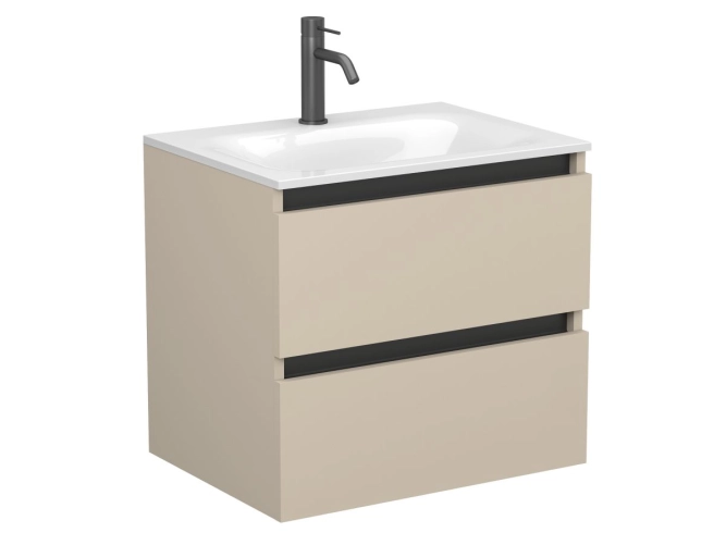 Тумба підвісна NATURA кашемір, МДФ, для умивальника JESSEL 600