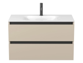 Тумба підвісна NATURA кашемір, МДФ, для умивальника JESSEL 900 - 3 фото