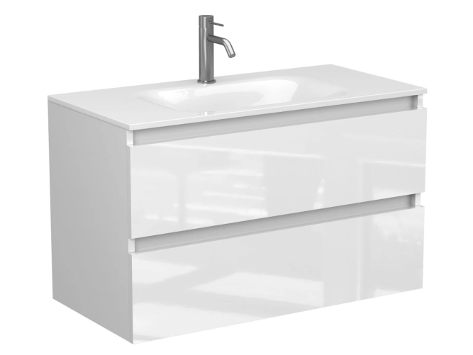 Тумба підвісна NATURA біла глянцева для умивальника JESSEL 900