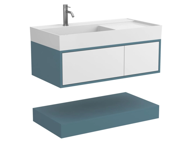 Тумба підвісна DUO Камінь зелений для умивальника SOUL 1000