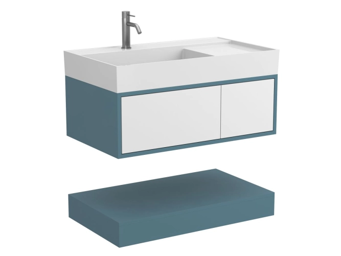 Тумба підвісна DUO Камінь зелений для умивальника SOUL 900