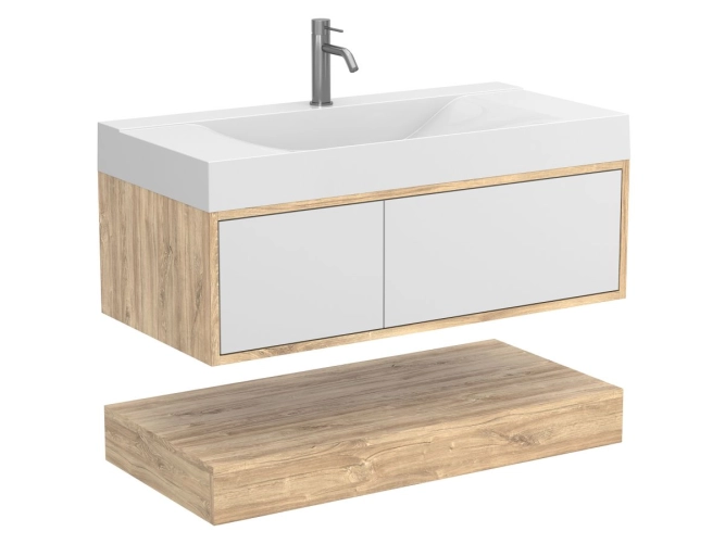 Тумба підвісна DUO Дуб Канзас для умивальника FLY 1000
