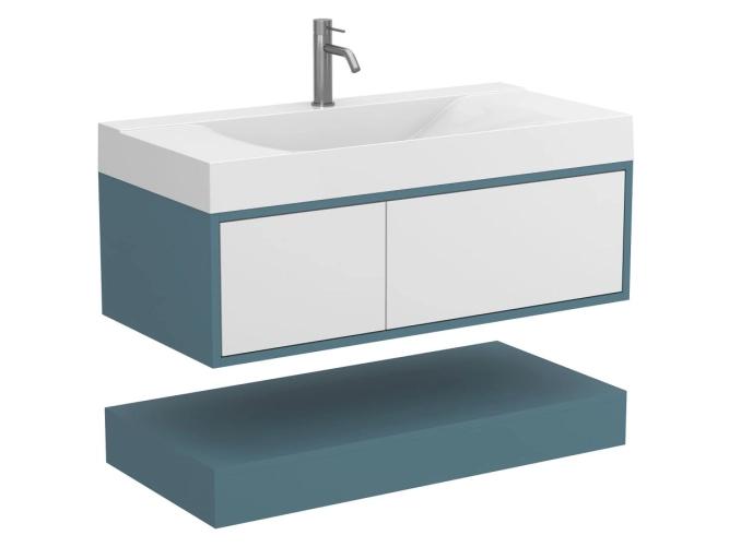 Тумба підвісна DUO Камінь зелений для умивальника FLY 1000