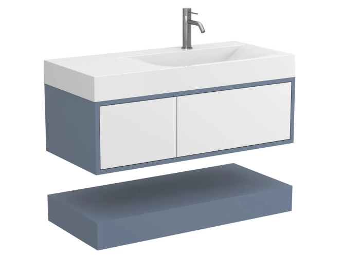 Тумба підвісна DUO Сірий для умивальника VIOLA 1000 R