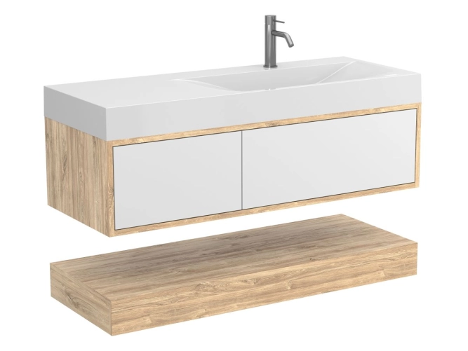 Тумба підвісна DUO Дуб Канзас для умивальника VIOLA 1200 R