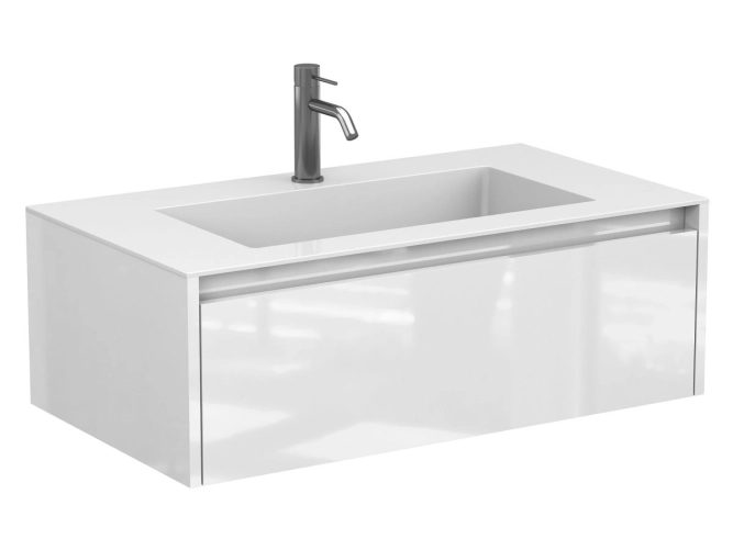 Тумба підвісна UNO біла глянцева для умивальника ERICA 900