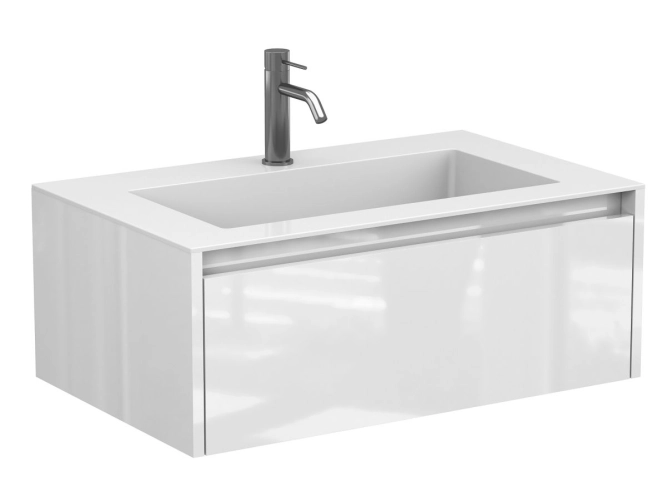 Тумба підвісна UNO біла глянцева для умивальника ERICA 800