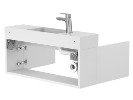 Тумба підвісна MINIMA біла матова для умивальника TONI 850 - 5 фото