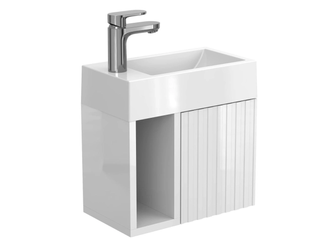 Тумба підвісна AURA біла глянцева для умивальника FARO