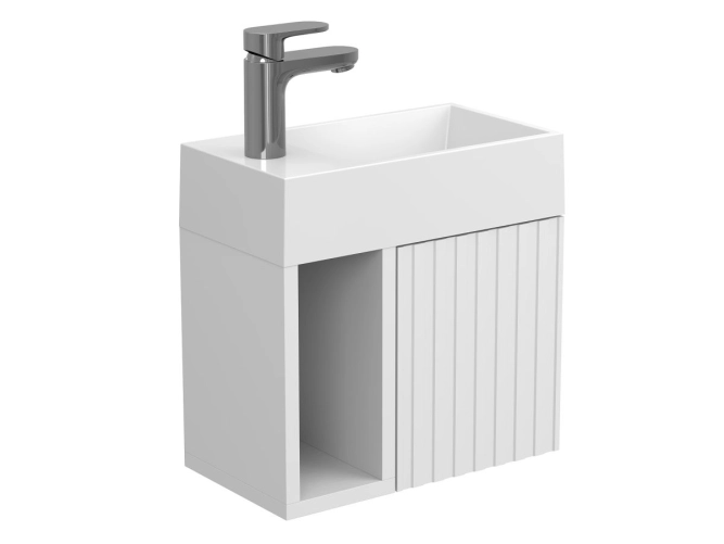 Тумба підвісна AURA біла soft-touch для умивальника COPPER 400