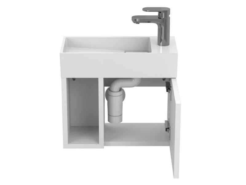 Тумба підвісна AURA біла soft-touch для умивальника TONI 450 - 1 фото