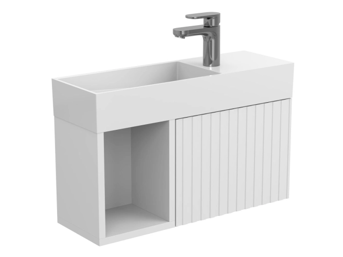 Тумба підвісна AURA біла матова для умивальника TONI 650