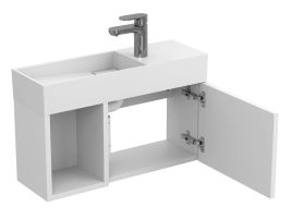 Тумба підвісна AURA біла soft-touch для умивальника TONI 650 - 5 фото