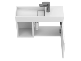 Тумба підвісна AURA біла soft-touch для умивальника TONI 650 - 1 фото