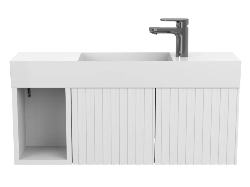 Тумба підвісна AURA біла soft-touch для умивальника TONI 850 - 3 фото