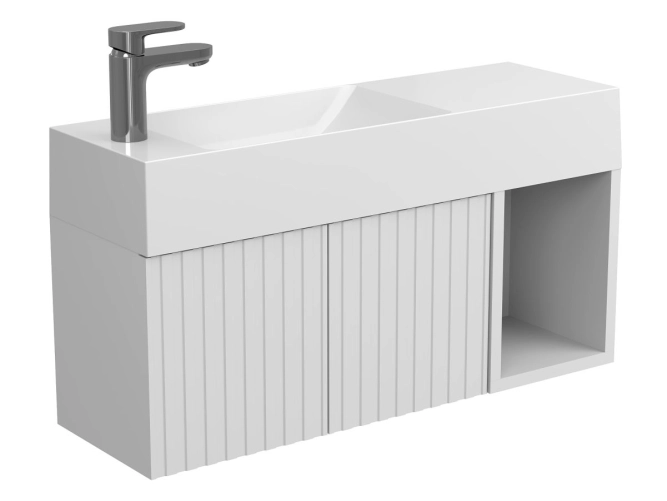 Тумба підвісна AURA біла матова для умивальника SHANGHAI L