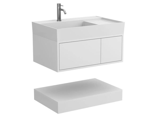 Тумба підвісна DUO Біла для умивальника SOUL 800