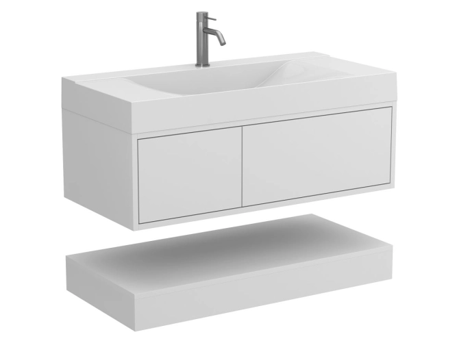 Тумба підвісна DUO Біла для умивальника FLY 1000