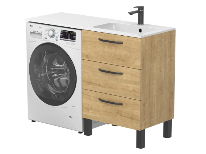 Тумба підлогова TESSA Дуб Гамільтон для умивальника DELLA 1200 R