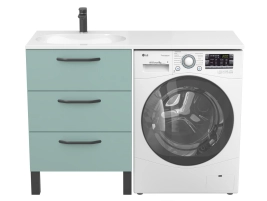 Тумба підлогова TESSA Зелена для умивальника NEW YORK 1200 L - 3 фото